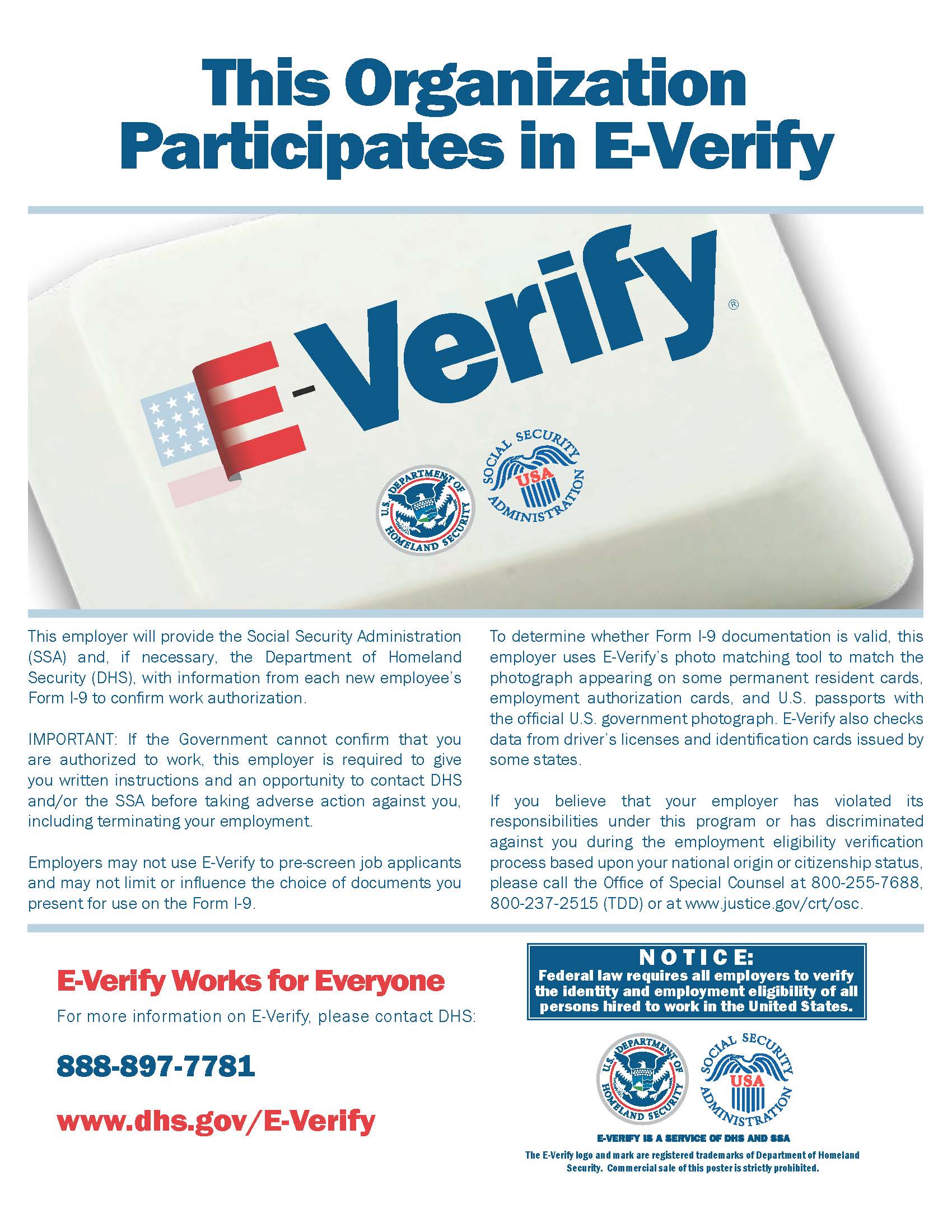 E Verify Participation Poster